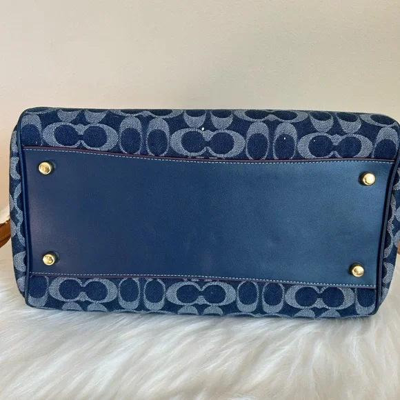 Coach Large Rowan Satchel in Signature Denim.